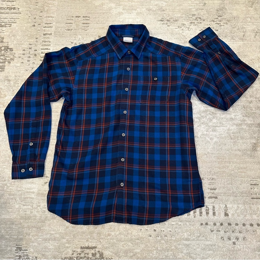 Columbia Men’s Medium Multi-Plaid Flannel Shirt Long Sleeve Outdoor